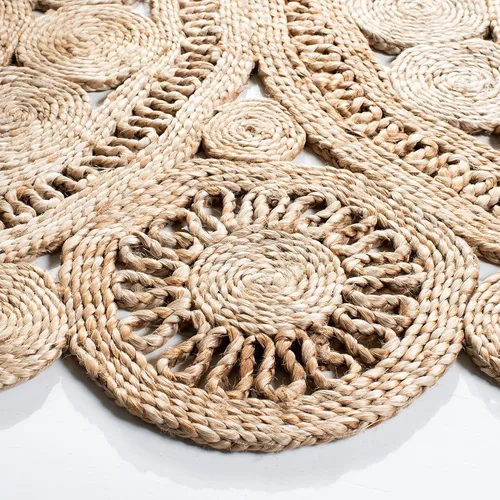 Miniatura 4 de SAFAVIEH Colección redonda de fibra natural NF167A de 3 pies, redonda, natural, hecha a mano, bohemio, con encanto de yute