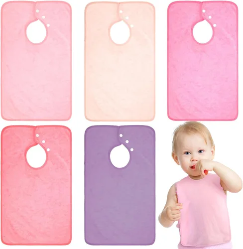 Miniatura 7 de Hercicy Baberos de cobertura completa con capucha para bebés y niños pequeños de felpa con botón de presión para niños de 0 a 4 años, unisex