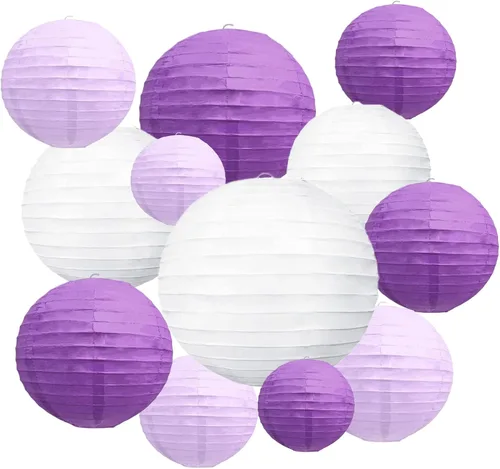 Miniatura 20 de 20 linternas de papel negras para fiestas, 6, 8, 10, 12 pulgadas, chinas, asiáticas, colgantes, redondas, para cumpleaños, bodas, Halloween