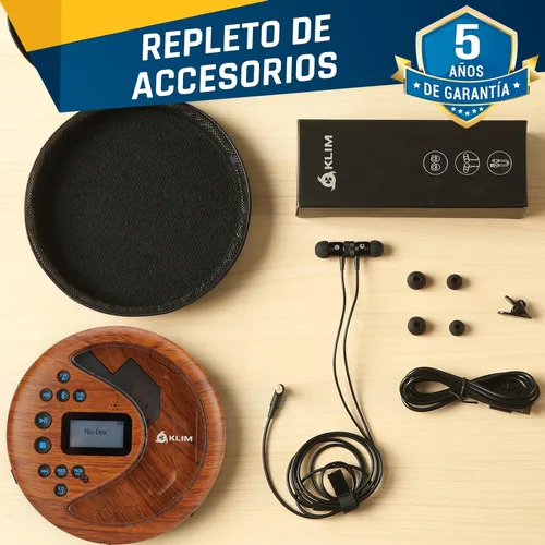 Miniatura 6 de KLIM Discover Wood + Reproductor de CD portátil Walkman con batería de larga duración + Nuevo + con auriculares + Radio FM + Reproductor de CD MP3
