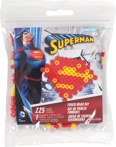 Perler Beads Superman - Kit de actividades con cuentas de fusibles con logotipo para manualidades infantiles, 227 piezas