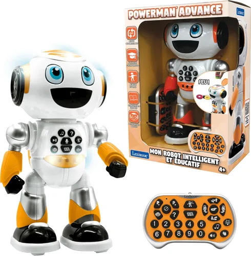 Miniatura 20 de LEXiBOOK Powerman - Robot de juguete con control remoto que camina y habla, baila, canta, lee historias, quiz de matemáticas, dispara discos e imita