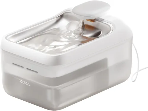 Fuente de agua automática para gatos, 4.5 L, bandeja de bebidas de acero inoxidable de gran capacidad, dispensador de agua para gatos, bomba Blanco