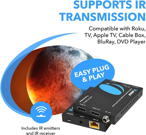 Miniatura 8 de OREI Extensor HDMI UltraHD sobre un solo cable Cat6/Cat7 4K @ 60Hz con control HDR e IR - Gestión EDID de hasta 165 pies
