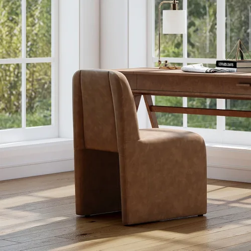 Miniatura 16 de Hyfirm Juego de 2 sillas de comedor tapizadas negras, sillas escandinavas Parsons sin brazos de tela Boucle con cojín de asiento de felpa