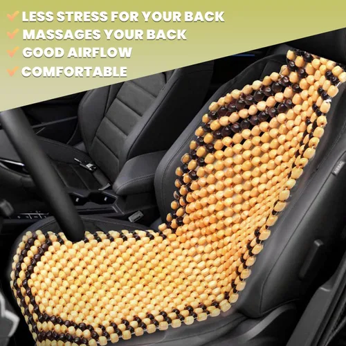 Miniatura 3 de VaygWay Cojín de Asiento Cómodo con Cuentas de Madera – Cubierta de Asiento de Automóvil Cómoda con Cuentas de Madera – Cubierta Fresca de Masaje