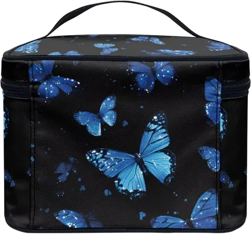 Miniatura 4 de doginthehole Bolsa de maquillaje, bolsa de cosméticos de viaje, bolsa de aseo portátil grande, organizador de accesorios para mujeres y niñas