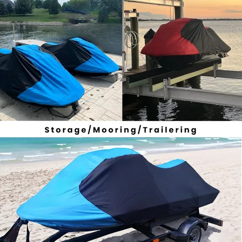 Miniatura 6 de Trailerable PWC Jetski Watercraft Jet - Funda para esquís de hasta 3 plazas Borgoña/ Negro