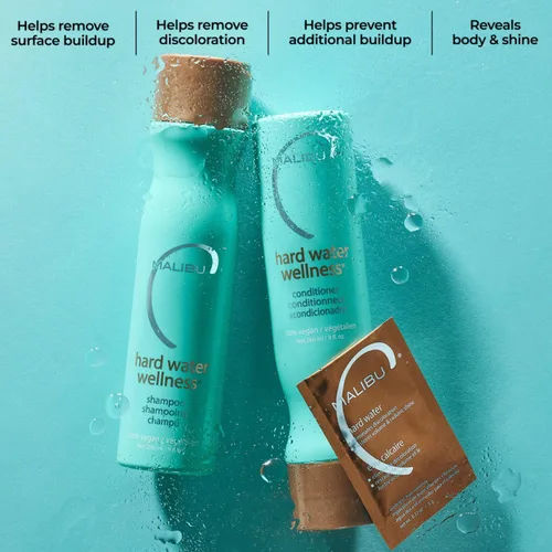 Miniatura 5 de Malibu C Hard Water Wellness Remediy - Paquetes de champú de agua dura, acondicionador y mascarilla capilar para eliminar depósitos e impurezas, set