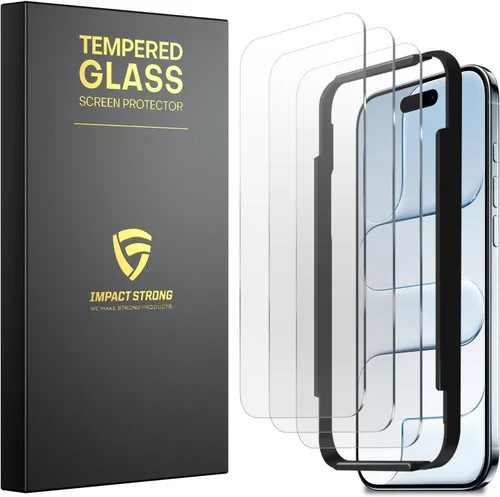 Miniatura 19 de ImpactStrong Paquete de 3 protectores de pantalla de vidrio templado inastillables para iPhone 17 Pro Max [marco de fácil instalación]