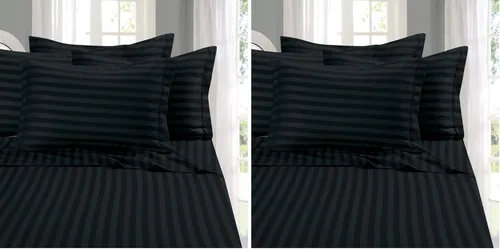 Miniatura 12 de Elegant Comfort - Juego de sábanas de 4 piezas, microfibra de 1500 hilos de calidad egipcia de lujo resistente a las arrugas, rayas estilo damasco