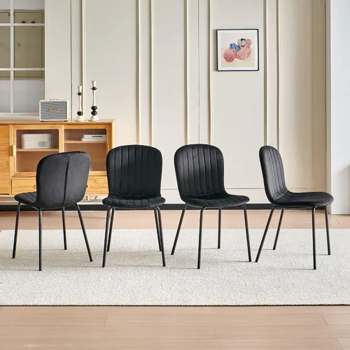 Miniatura 36 de Juego de Mesa de Comedor Redonda de 37 Pulgadas para 4, Moderno Juego de Café de Cocina de Círculo Pequeño para Apartamento, Sala de Estar, Oficina