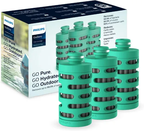 Miniatura 11 de PHILIPS Water GoZero - Botella de agua activa sin BPA con filtro de agua de río/lago/manantial para senderismo, campamento y fitness, filtro de agua