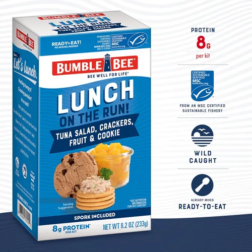 Miniatura 3 de Bumble Bee Lunch On The Run - Kit de ensalada de atún con galletas, 8.2 onzas (paquete de 4), listo para comer, incluye galletas, galletas