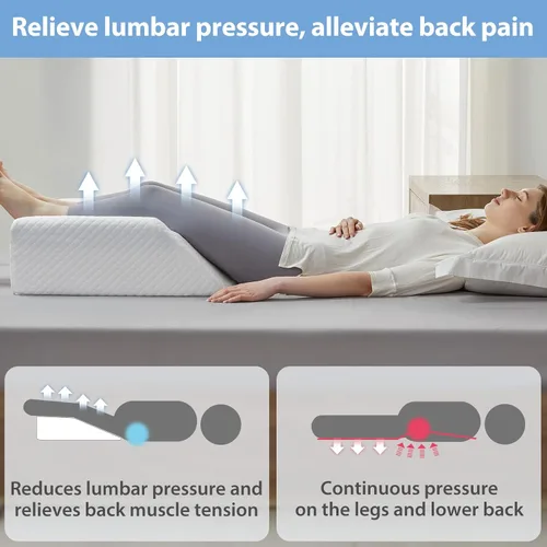 Miniatura 7 de Almohada de elevación de piernas para la circulación sanguínea después de la cirugía y la hinchazón, almohada de cuña para el alivio del dolor