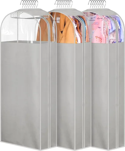 Miniatura 17 de MISSLO Bolsas de ropa transparentes de 32 pulgadas para colgar ropa, bolsas de traje reforzadas de 10 pulgadas para almacenamiento de armario, funda