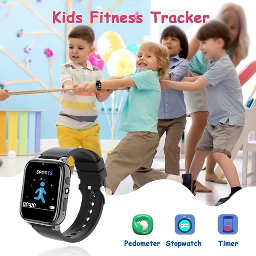 Miniatura 3 de Reloj inteligente de 1.69 pulgadas para niños de 4 a 12 años, 26 juegos de rompecabezas, cámara HD, reproductor de música de video, podómetro