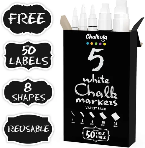 Miniatura 5 de Chalkola Paquete de arte básico: 21 marcadores + 5 variedades blancas