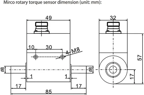 Miniatura 2 de Sensor de par giratorio micro ATO para medición dinámica de par, 1 Nm, 0.5% FS Precisión