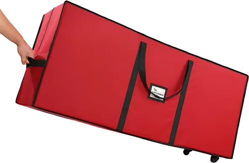 Miniatura 9 de Bolsa de almacenamiento para árbol de Navidad Sattiyrch, se adapta a árboles artificiales de hasta 9 pies de altura, contenedor resistente de lona
