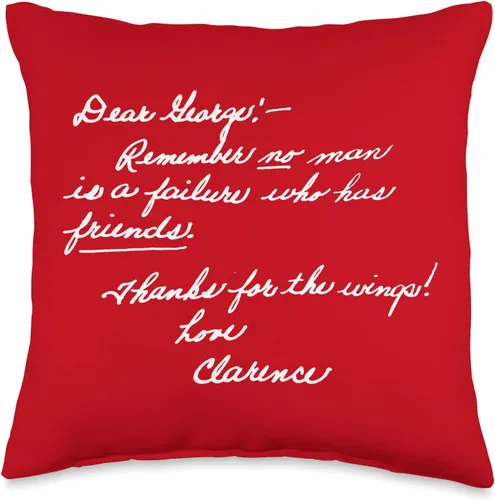 It's a Wonderful Life Vintage Christmas Classic Vintage Christmas Classic It's a Wonderful Life - Almohada de 16 x 16 pulgadas, multicolor