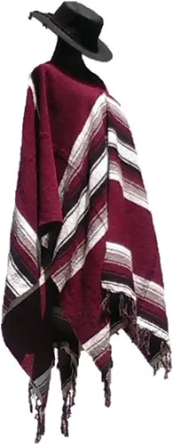 Miniatura 2 de Sharpshooter Clint Eastwood Western Black Cowboy Hat & Burgandy Poncho Set