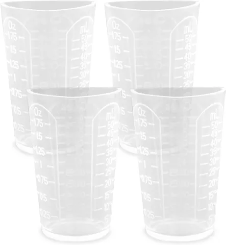 4 tazas medidoras de resina de silicona, tazas gruesas de mezcla de silicona con 3 unidades de medición, tazas de mezcla de silicona antiadherentes