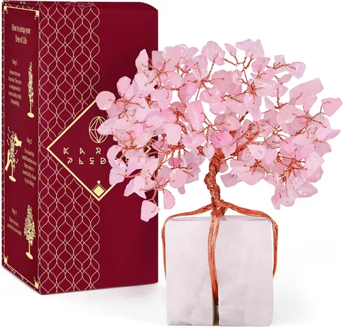 Miniatura 38 de Árbol de la vida de cristal de amatista curativos de chakras, árboles bonsái de Feng Shui para energía positiva, dinero, buena suerte, árbol