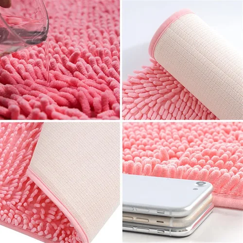 Miniatura 2 de Reyox Tapete de baño de felpilla gruesa, suave, duradero, absorbente de agua, de secado rápido, antideslizante, para cocina, baño, dormitorio, Café