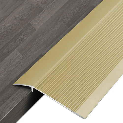 Miniatura 11 de SAGIDAR Tiras de transición de aluminio para puerta, rampas de umbral de metal de 3.9 in de ancho, tira de borde de alfombra antideslizante, suave