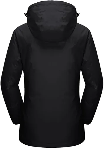 Miniatura 2 de MAGCOMSEN - Chaqueta de esquí 3 en 1 para mujer, con forro interior de vellón, chaqueta tipo parca rompevientos e impermeable para el invierno