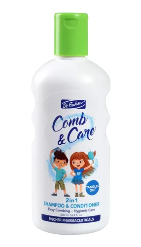 Dr. Fischer Champú y acondicionador 2 en 1 para niños, niños pequeños y bebés. Fórmula sin desgarros y desenredante.
