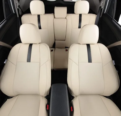 Miniatura 5 de Fundas de asiento RAV4 de ajuste personalizado, piel sintética impermeable para Toyota RAV4 2013-2018 (beige)