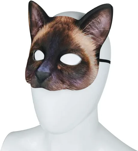 Miniatura 4 de 1 máscara de gato realista de Halloween, máscara de gato para Halloween, Navidad, Pascua, accesorio de fiesta de disfraces Máscara de gato estilo H
