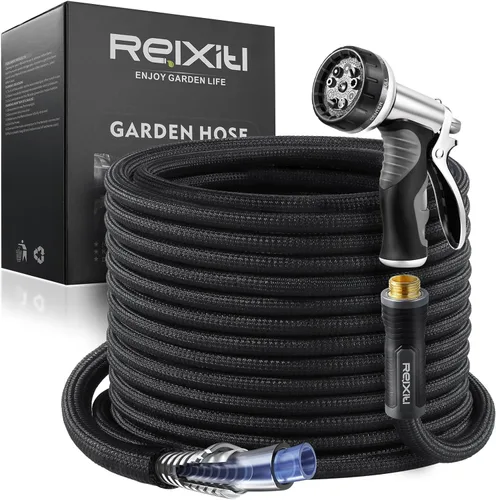 Miniatura 11 de Relxitl Garden Hose 15FT, Flexible Water Hose, Ultra Lightweight Non-Expanding hose, Leak proof, Pressure Resistant for Yard, Outdoor (Black, 15FT)