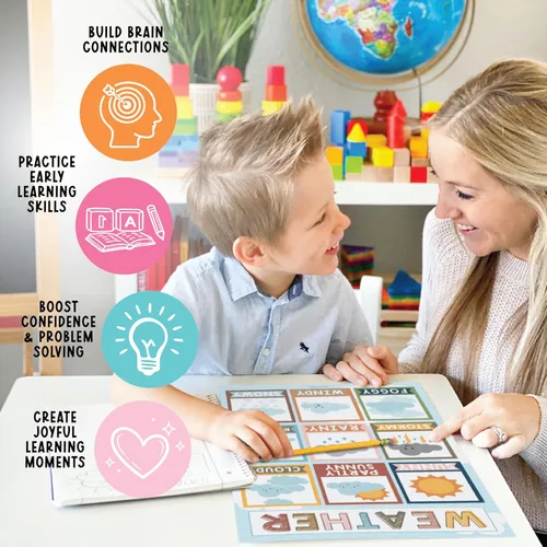 Miniatura 8 de Hadley Designs 16 carteles educativos para niños pequeños de 1 a 3 años, carteles laminados de aprendizaje para preescolar y jardín de infantes