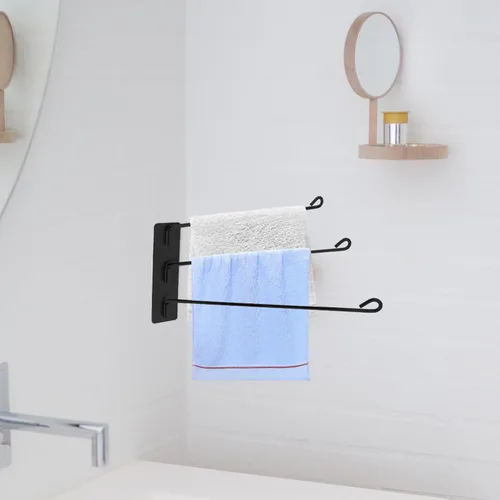 Miniatura 8 de Garneck Toallero giratorio con marco giratorio, toallero de montaje para toallas al aire libre para piscina, toallero de pared de baño, toalleros