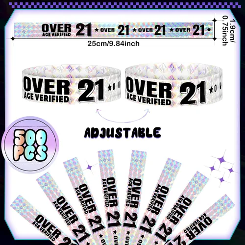 Miniatura 3 de Ferraycle Más de 21 pulseras holográficas para eventos, pulseras de plástico para fiestas, pulseras impermeables para eventos, conciertos