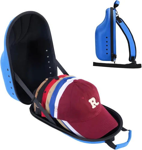 ProCase Estuche rígido de viaje para sombreros, bolsa de transporte y almacenamiento para 7-8 gorras de béisbol, organizador de sombreros soporte