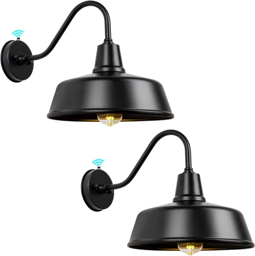 Miniatura 9 de Luz de Granero con Cuello de Ganso para Exteriores - Aplique de Pared Exterior para Casa de Campo, Sensor de Anochecer a Amanecer, Puerta Principal