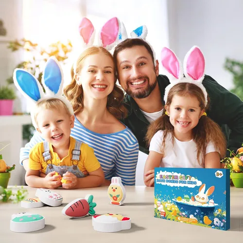 Miniatura 8 de Bombas de baño de Pascua para niños, rellenos de cesta de Pascua para adolescentes, paquete de 6 unidades para niños y niñas, formas de conejito