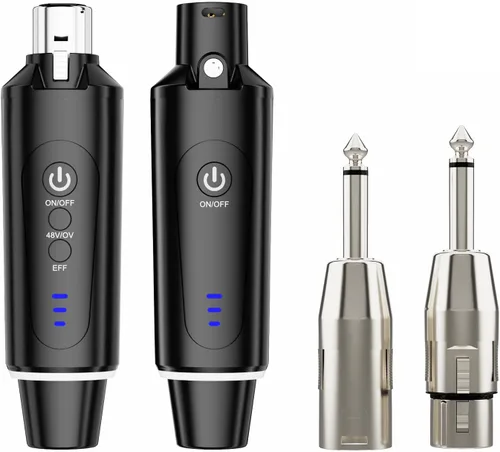 Miniatura 8 de Transmisor y Receptor de Micrófono Inalámbrico XLR, Sistema de Micrófono Inalámbrico UHF, Adaptador de Micrófono XLR de 16 Canales para Micrófono