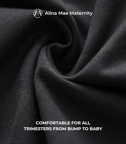Miniatura 7 de Pantalones de maternidad cómodos elásticos para mujer, pantalones capri casuales de embarazo para el trabajo