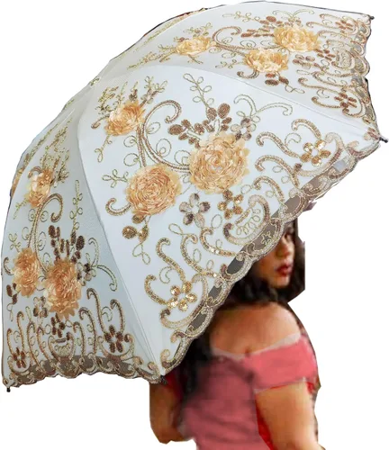 Miniatura 39 de WENDIN Sombrilla de encaje plegable vintage Paraguas gótico lluvia Anti-UV protección de encaje parasol cúpula Foto Props niñas sombrilla paraguas