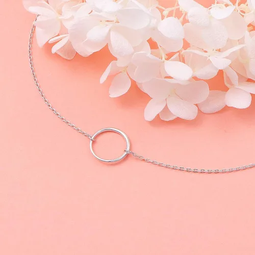 Miniatura 5 de Collar de plata esterlina S925, simple, delicada, ajustable de 13 a 16 pulgadas