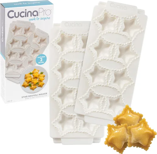 Miniatura 8 de Moldes para ravioles de estrellas (paquete de 2) – Mini estrellas del 4 de julio de 2 pulgadas – Máquina de pasta rellena casera – Bandeja de 2