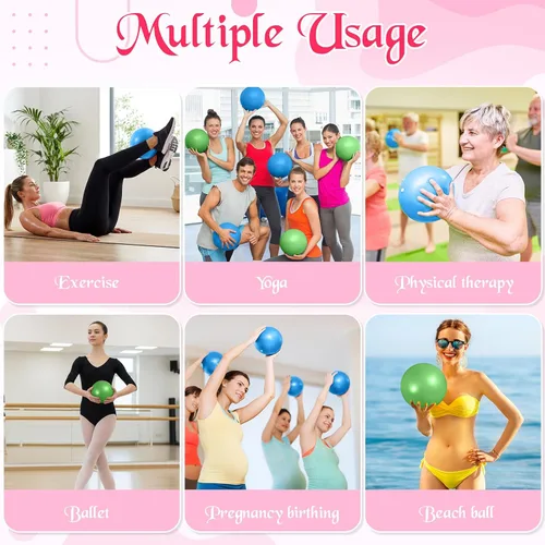 Miniatura 7 de Sotiff 20 pelotas pequeñas de ejercicio de pilates de 9 pulgadas, mini pelotas de barra de yoga para estabilidad, fitness, terapia física