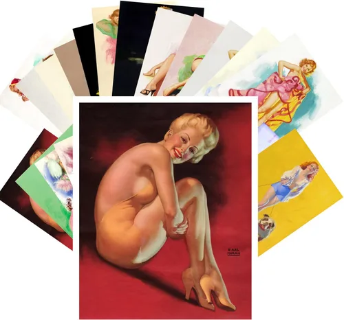 Miniatura 7 de PIXILUV Postal Pack 24pcs Golf Niñas Vintage Viaje Carteles Pinup Sport Azul