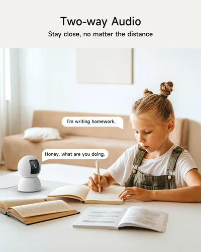 Miniatura 8 de Cámara de seguridad inteligente 3K para interiores con detección de IA humana/mascota/facial, cobertura panorámica de 360°, audio de 2 vías, Wi-Fi