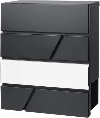 Miniatura 10 de Buzones con cerradura con llaves, buzón de correo montado en la pared al aire libre con gran capacidad, 14 3/10 x 4 1/10 x 13 pulgadas, negro